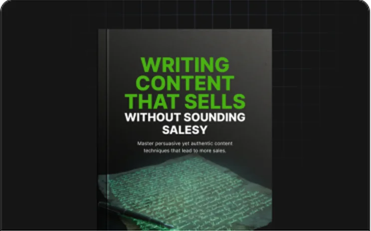 Writing Content That Sells Without Sounding Salesy digital guide cover