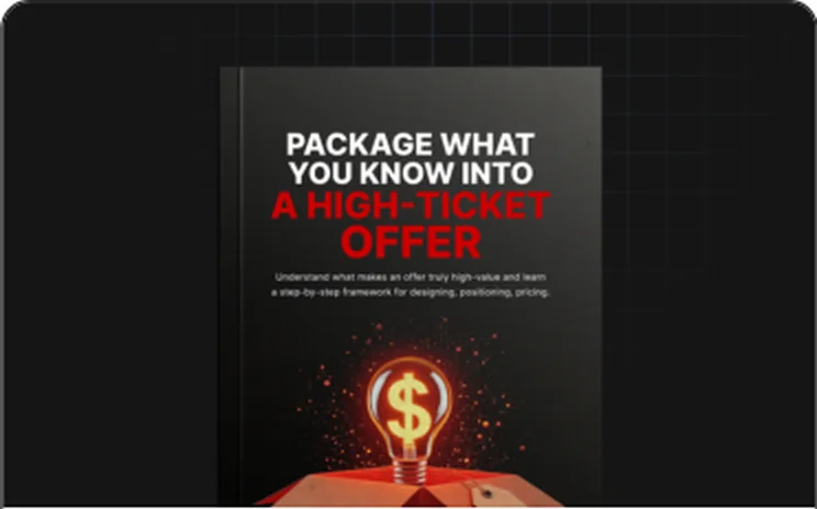 Package What You Know Into a High-Ticket Offer digital guide cover
